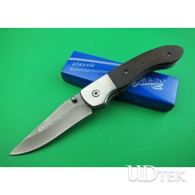 Pure Hand Made Steel Folding Knife Survival Knife Hand Tools with Rare Wood Handle UDTEK01276 
